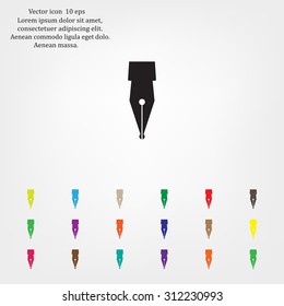 Fountain pen icon, flat design