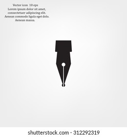 Fountain pen icon, flat design