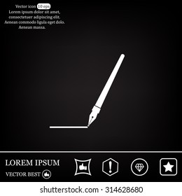 Fountain pen icon, flat design