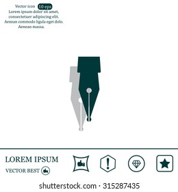 Fountain pen icon, flat design