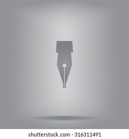 Fountain pen icon, flat design