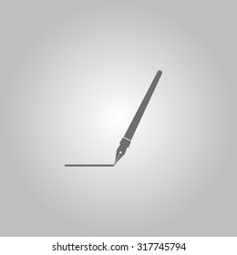 Fountain pen icon, flat design