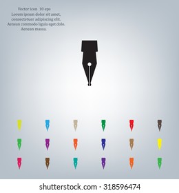 Fountain pen icon, flat design