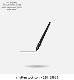 Fountain pen icon, flat design