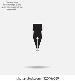 Fountain pen icon, flat design