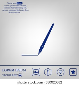 Fountain pen icon, flat design