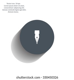 Fountain pen icon, flat design