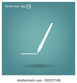 Fountain pen icon, flat design