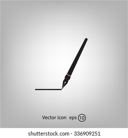 Fountain pen icon, flat design