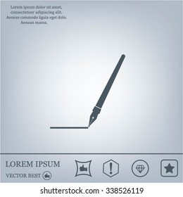 Fountain pen icon, flat design