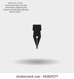 Fountain pen icon, flat design