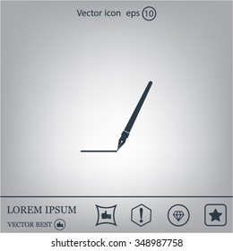 Fountain pen icon, flat design
