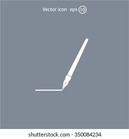 Fountain pen icon, flat design