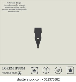 Fountain pen icon, flat design