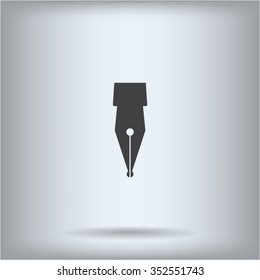 Fountain pen icon, flat design