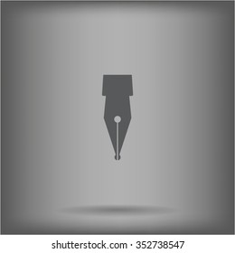 Fountain pen icon, flat design