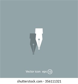 Fountain pen icon, flat design