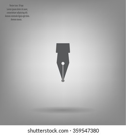 Fountain pen icon, flat design