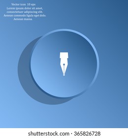 Fountain pen icon, flat design