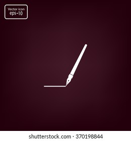 Fountain pen icon, flat design