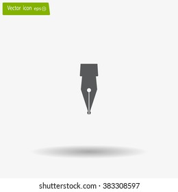 Fountain pen icon, flat design
