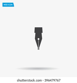 Fountain pen icon, flat design