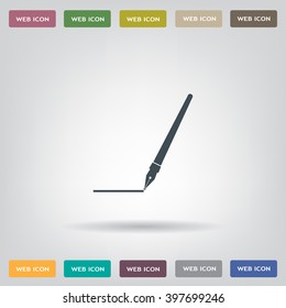 Fountain pen icon, flat design