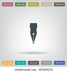 Fountain pen icon, flat design