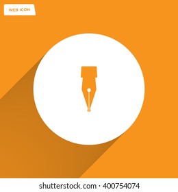 Fountain pen icon, flat design