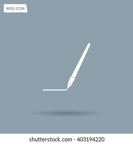 Fountain pen icon, flat design