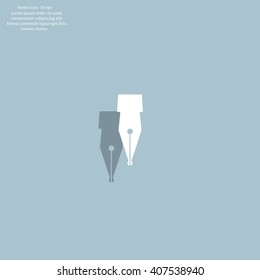 Fountain pen icon, flat design