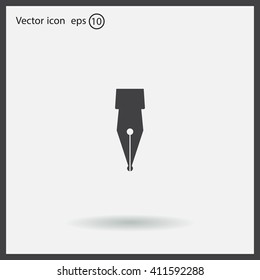 Fountain pen icon, flat design