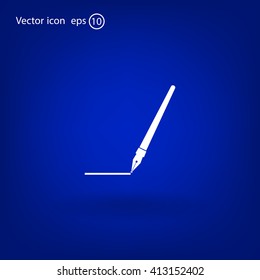 Fountain pen icon, flat design