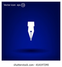 Fountain pen icon, flat design