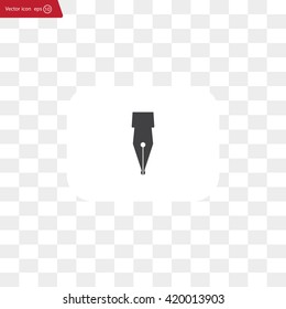 Fountain pen icon, flat design