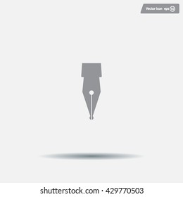 Fountain pen icon, flat design