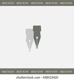 Fountain pen icon, flat design