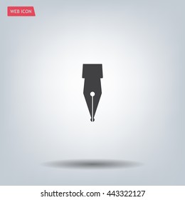 Fountain pen icon, flat design