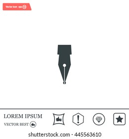 Fountain pen icon, flat design