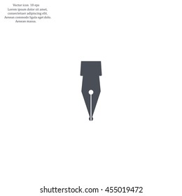Fountain pen icon, flat design