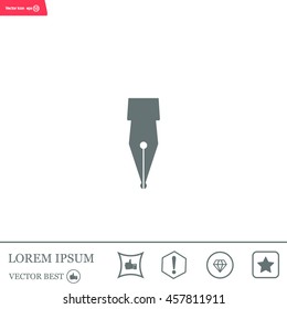 Fountain pen icon, flat design