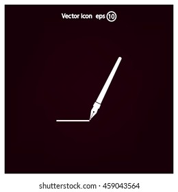 Fountain pen icon, flat design