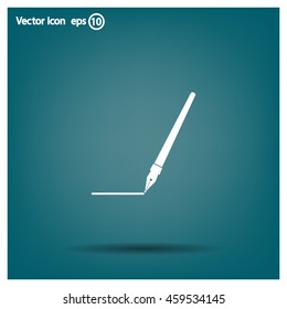 Fountain pen icon, flat design