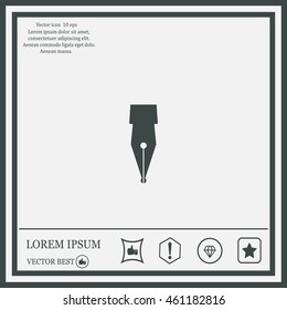 Fountain pen icon, flat design
