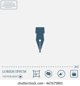 Fountain pen icon, flat design