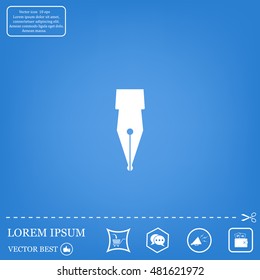 Fountain pen icon, flat design
