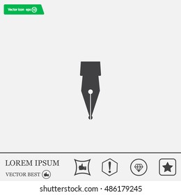 Fountain pen icon, flat design