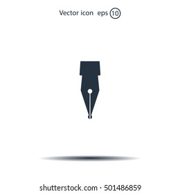 Fountain pen icon, flat design