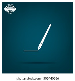 Fountain pen icon, flat design