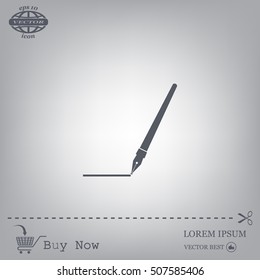 Fountain pen icon, flat design